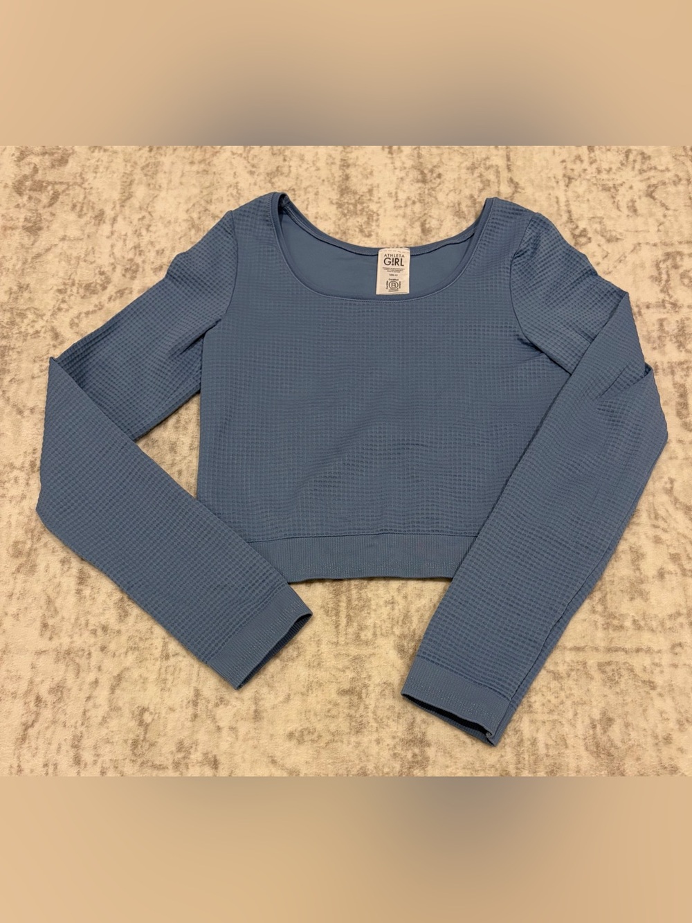 Athleta Girl Medium 8/10 Blue Long Sleeve Crop